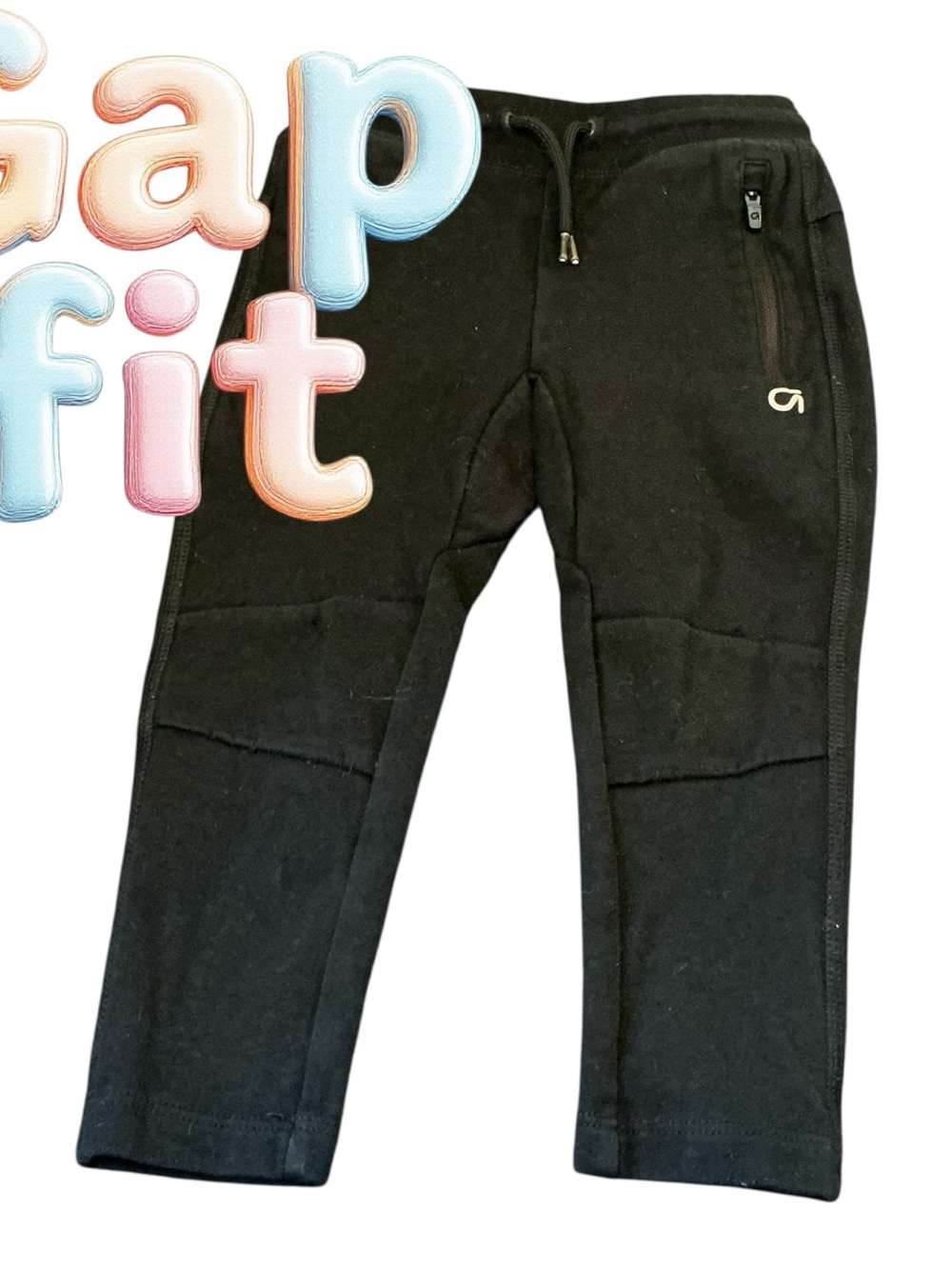 GAP Black Kids Jogger Sweatpants with Zip Pocket size 18-24 months